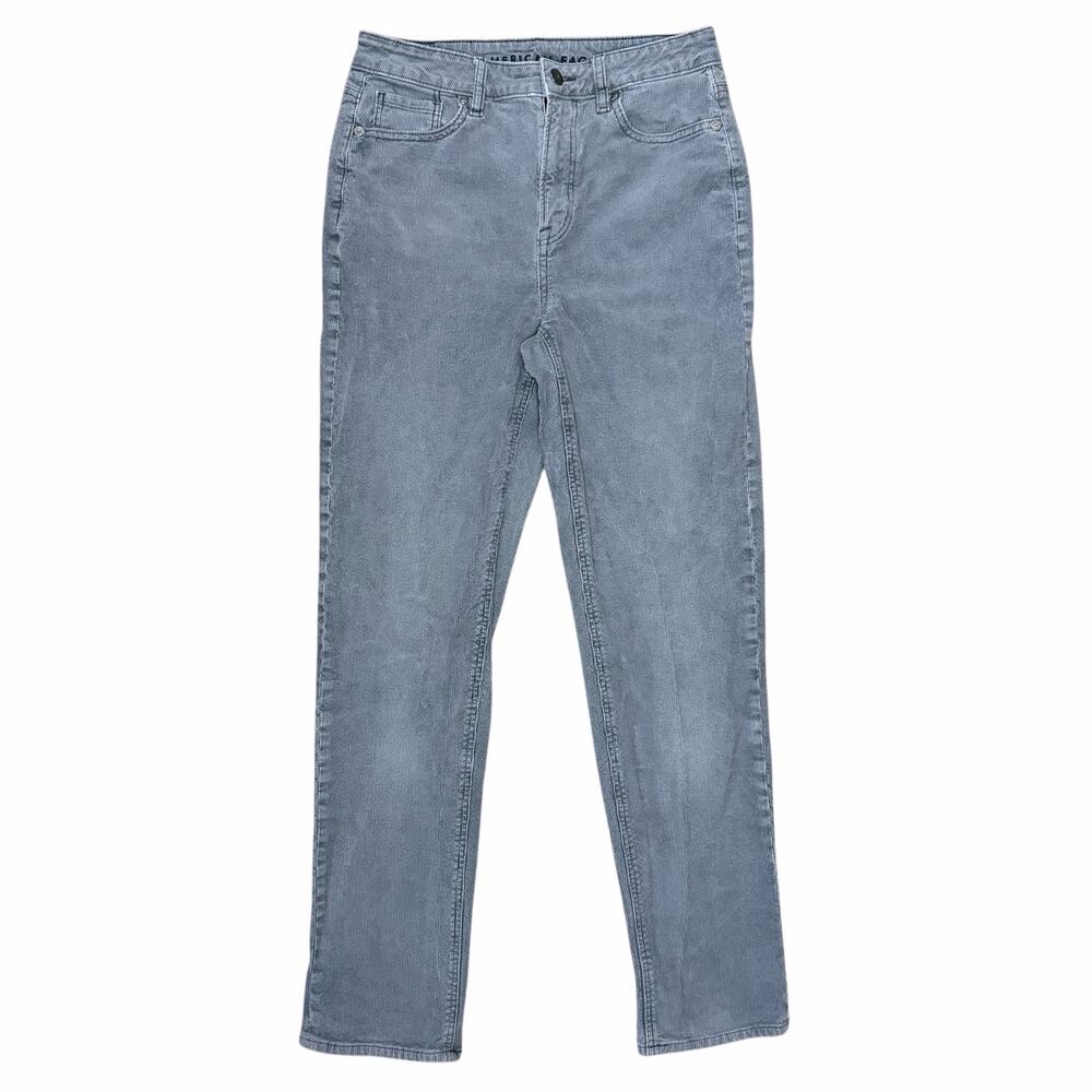 American Eagle Mom Straight Corduroy Jean Gray Size 4 Long